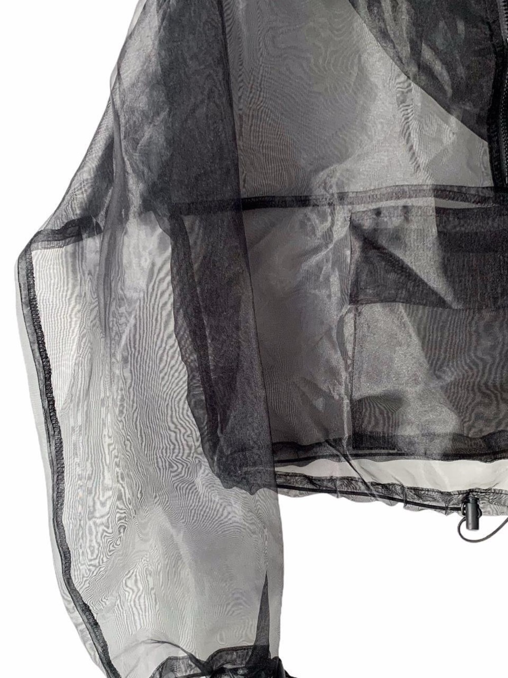 Forever 21 Sheer Black Hooded Organza Pullover - Picture 3 of 3